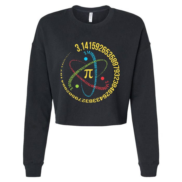 Funny 3.14 Pi Day Pie Day Pi Math Lover Cropped Pullover Crew