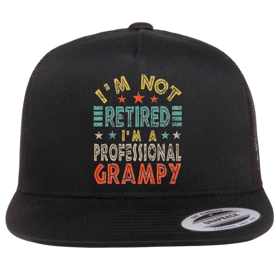 Family 365 Retired Grampy Father Day Grandpa Gift Flat Bill Trucker Hat