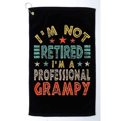 Family 365 Retired Grampy Father Day Grandpa Gift Golf Towel