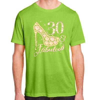 Fabulous & 30 Sparkly Heel 30th Birthday Adult ChromaSoft Performance T-Shirt