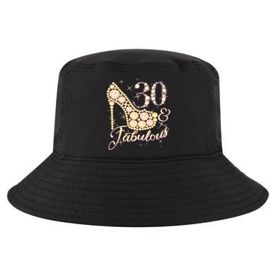 Fabulous & 30 Sparkly Heel 30th Birthday Cool Comfort Performance Bucket Hat