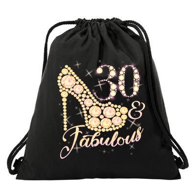 Fabulous & 30 Sparkly Heel 30th Birthday Drawstring Bag