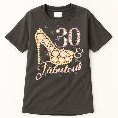 Fabulous & 30 Sparkly Heel 30th Birthday Tall T-Shirt