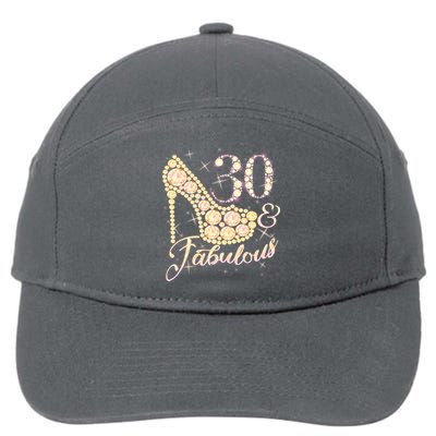 Fabulous & 30 Sparkly Heel 30th Birthday 7-Panel Snapback Hat