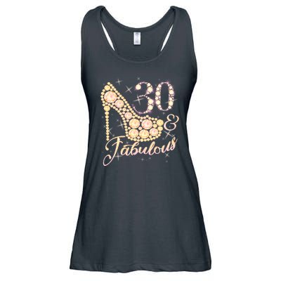 Fabulous & 30 Sparkly Heel 30th Birthday Ladies Essential Flowy Tank