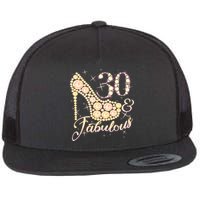 Fabulous & 30 Sparkly Heel 30th Birthday Flatbill Hat