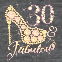 Fabulous & 30 Sparkly Heel 30th Birthday Flatbill Hat