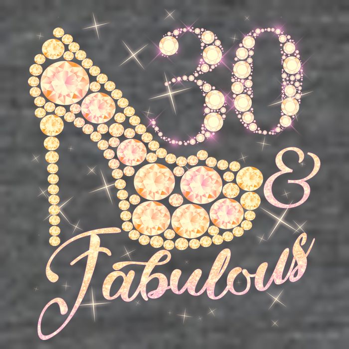 Fabulous & 30 Sparkly Heel 30th Birthday Flatbill Hat
