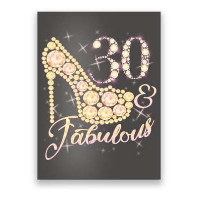 Fabulous & 30 Sparkly Heel 30th Birthday Poster