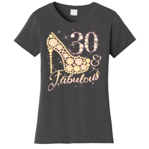 Fabulous & 30 Sparkly Heel 30th Birthday Women's T-Shirt