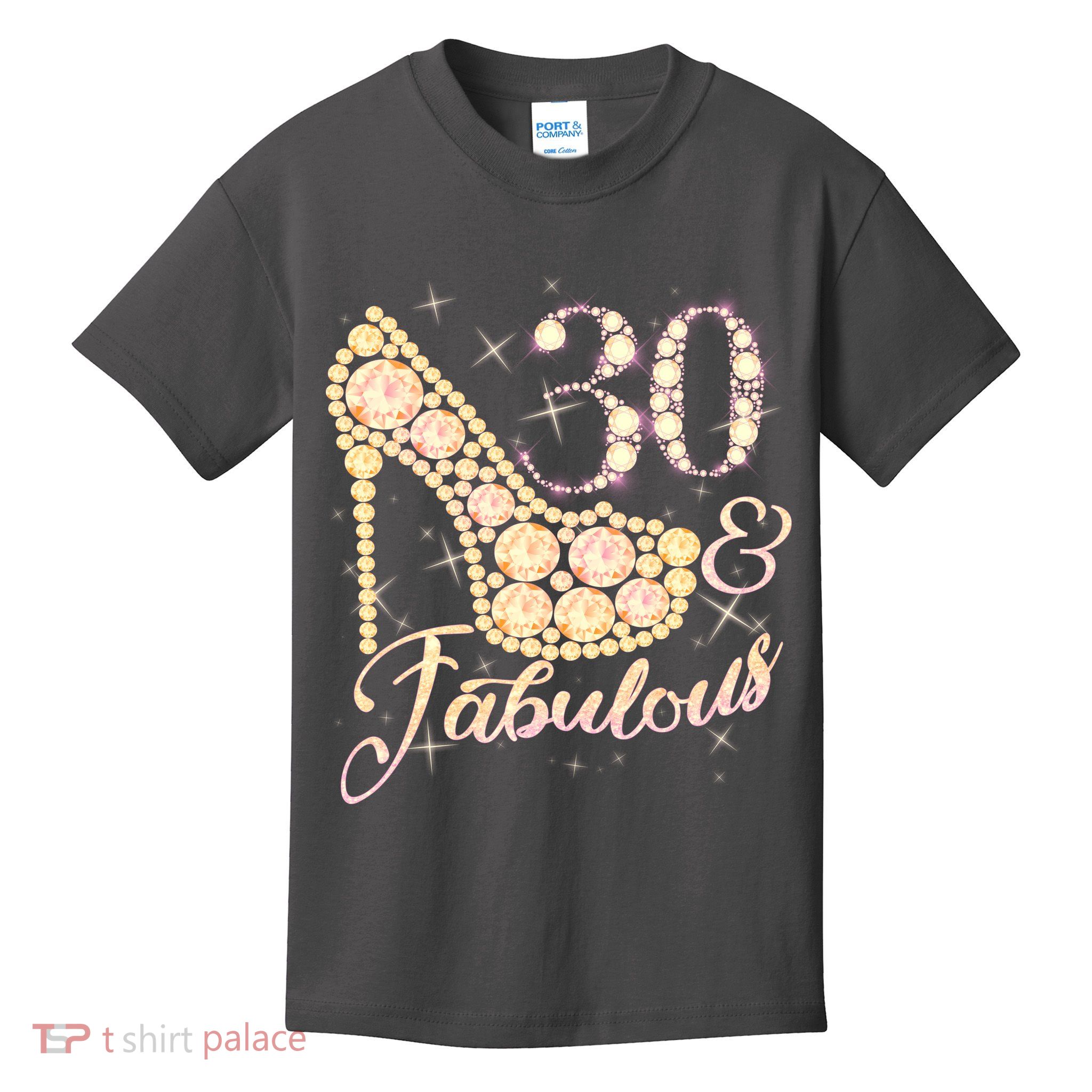 Fabulous & 30 Sparkly Heel 30th Birthday Kids T-Shirt