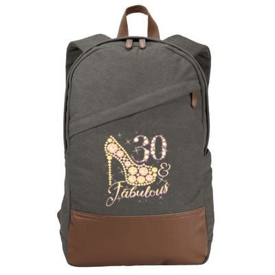 Fabulous & 30 Sparkly Heel 30th Birthday Cotton Canvas Backpack