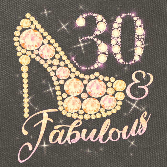 Fabulous & 30 Sparkly Heel 30th Birthday Cotton Canvas Backpack