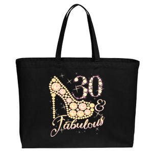 Fabulous & 30 Sparkly Heel 30th Birthday Cotton Canvas Jumbo Tote