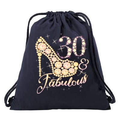 Fabulous & 30 Sparkly Heel 30th Birthday Drawstring Bag