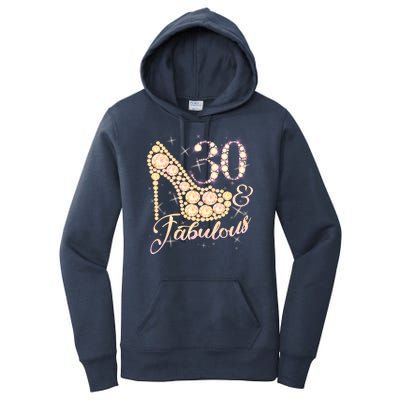 Fabulous & 30 Sparkly Heel 30th Birthday Women's Pullover Hoodie