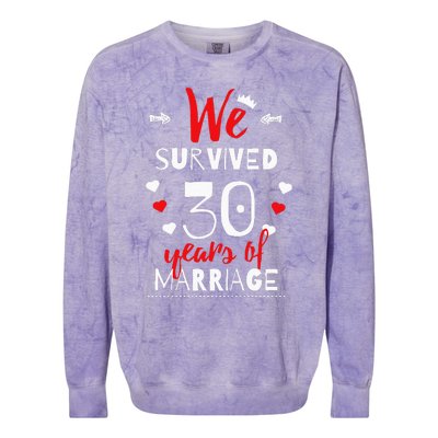 Funny 30th Wedding Anniversary Gifts For Couples Colorblast Crewneck Sweatshirt