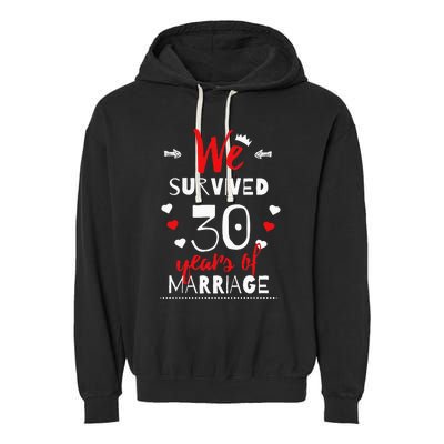 Funny 30th Wedding Anniversary Gifts For Couples Garment-Dyed Fleece Hoodie