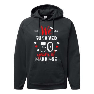 Funny 30th Wedding Anniversary Gifts For Couples Performance Fleece Hoodie