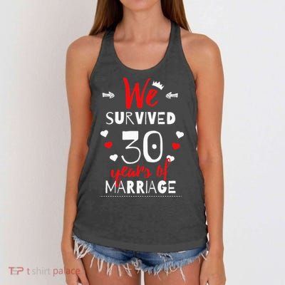 Funny 30th Wedding Anniversary Gifts For Couples Women's Knotted Racerback Tank