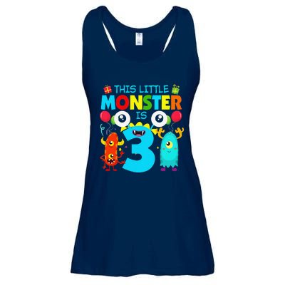 Funny 3 Year Old Gifts This Little Monster Is 3rd Birthday Ladies Essential Flowy Tank