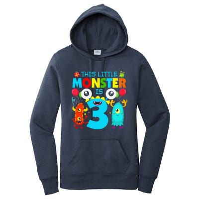 Funny 3 Year Old Gifts This Little Monster Is 3rd Birthday Women's Pullover Hoodie