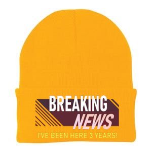 Funny 3 Year Work Anniversary 3rd Employee Appreciation Meme Knit Cap Winter Beanie