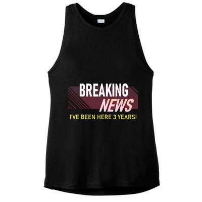 Funny 3 Year Work Anniversary 3rd Employee Appreciation Meme Ladies PosiCharge Tri-Blend Wicking Tank