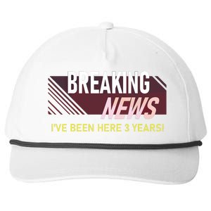 Funny 3 Year Work Anniversary 3rd Employee Appreciation Meme Snapback Five-Panel Rope Hat