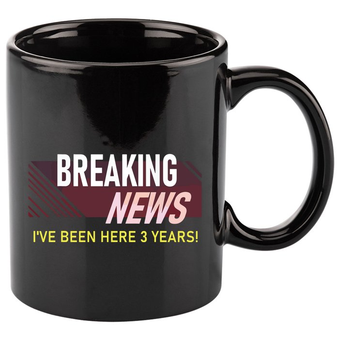 Funny 3 Year Work Anniversary 3rd Employee Appreciation Meme 11oz C Handle Ceramic Mug