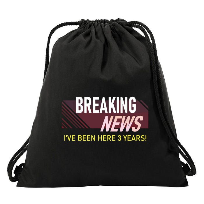 Funny 3 Year Work Anniversary 3rd Employee Appreciation Meme Drawstring Bag