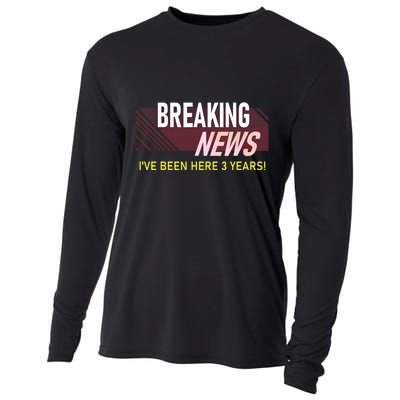 Funny 3 Year Work Anniversary 3rd Employee Appreciation Meme Cooling Performance Long Sleeve Crew