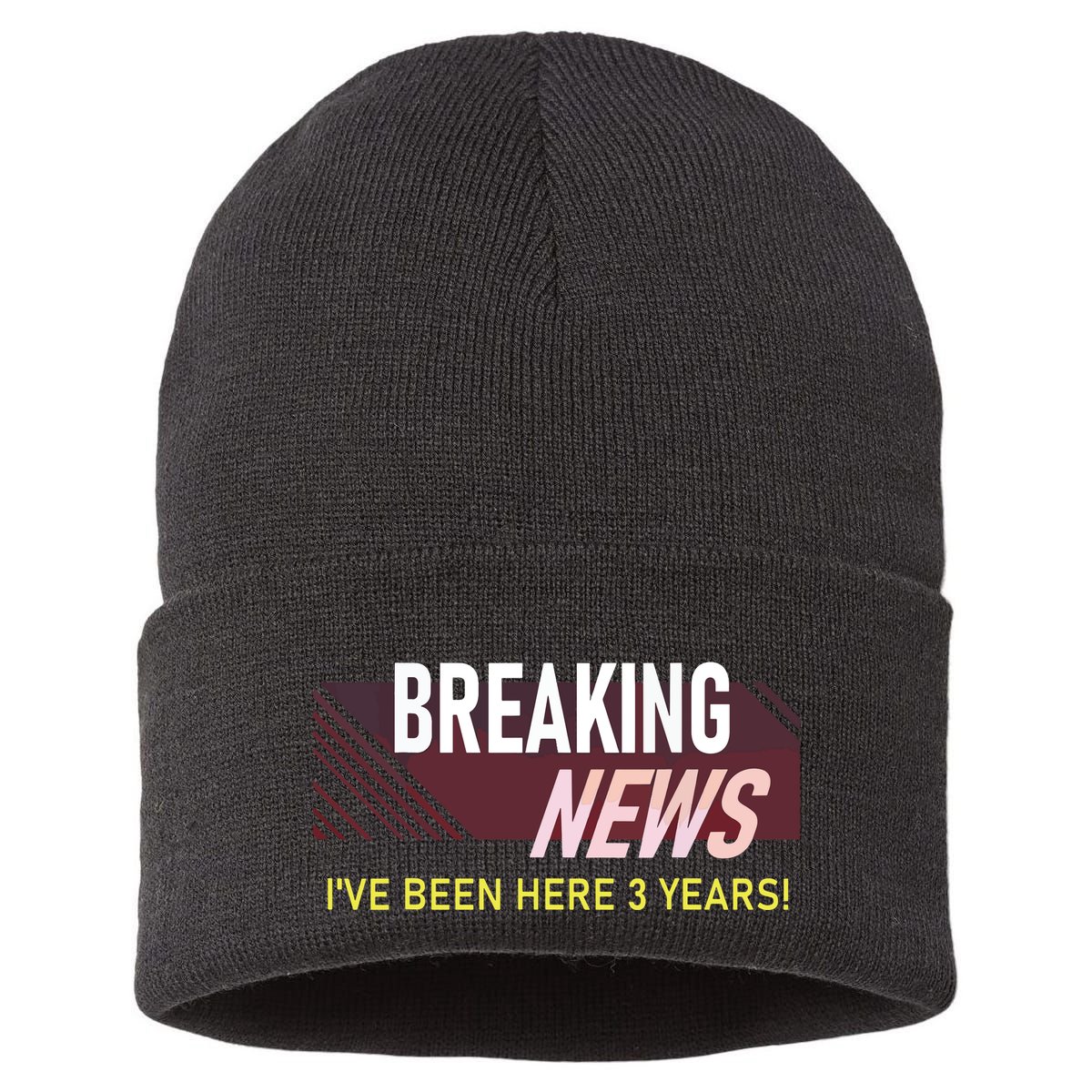 Funny 3 Year Work Anniversary 3rd Employee Appreciation Meme Sustainable Knit Beanie