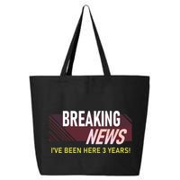 Funny 3 Year Work Anniversary 3rd Employee Appreciation Meme 25L Jumbo Tote