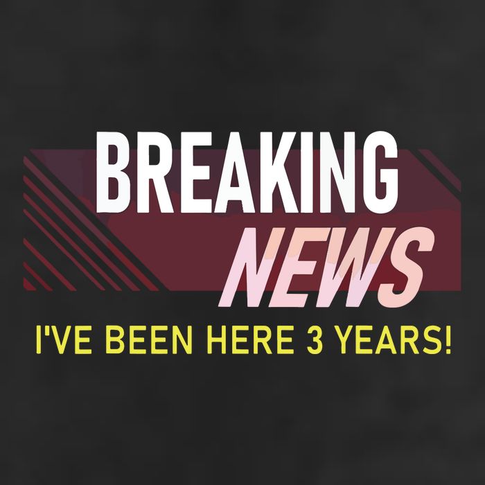 Funny 3 Year Work Anniversary 3rd Employee Appreciation Meme 25L Jumbo Tote