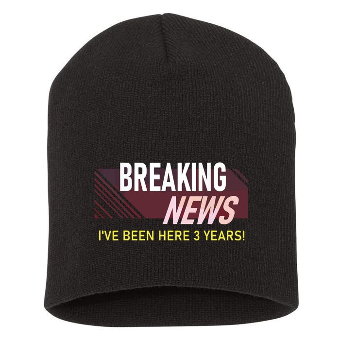 Funny 3 Year Work Anniversary 3rd Employee Appreciation Meme Short Acrylic Beanie