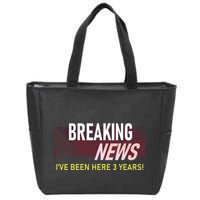 Funny 3 Year Work Anniversary 3rd Employee Appreciation Meme Zip Tote Bag
