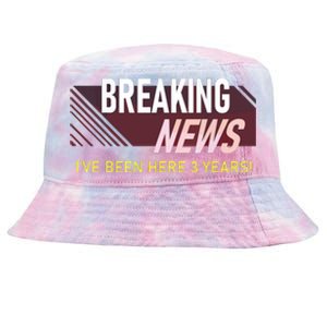 Funny 3 Year Work Anniversary 3rd Employee Appreciation Meme Tie-Dyed Bucket Hat