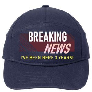 Funny 3 Year Work Anniversary 3rd Employee Appreciation Meme 7-Panel Snapback Hat