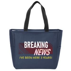 Funny 3 Year Work Anniversary 3rd Employee Appreciation Meme Zip Tote Bag