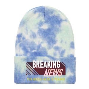 Funny 3 Year Work Anniversary 3rd Employee Appreciation Meme Tie Dye 12in Knit Beanie