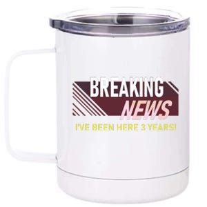 Funny 3 Year Work Anniversary 3rd Employee Appreciation Meme 12 oz Stainless Steel Tumbler Cup