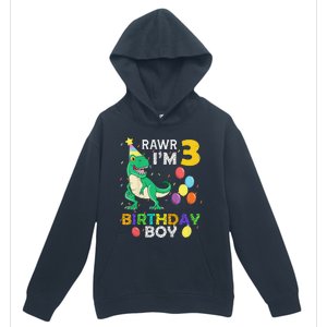 Funny 3 Year Old 3rd Birthday T Rex Dinosaur Urban Pullover Hoodie