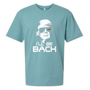 Funny 45 47 Ill Be Back Donald Trump 2024 Take America Back Gift Sueded Cloud Jersey T-Shirt