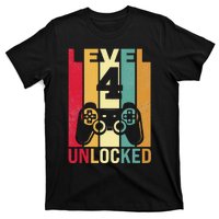 Four 4yr 4 Birthday Son Funny Gamer 4th Years Old T-Shirt