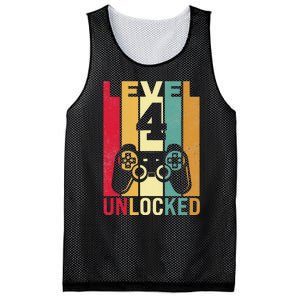 Four 4yr 4 Birthday Son Funny Gamer 4th Years Old Mesh Reversible Basketball Jersey Tank