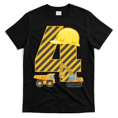 Four 4yr 4th Birthday Construction Outfit Boy 4 Years Old T-Shirt