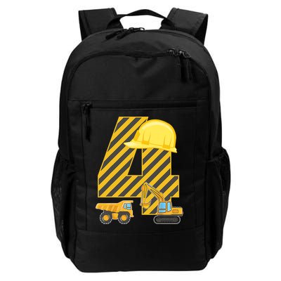 Four 4yr 4th Birthday Construction Outfit Boy 4 Years Old Backpack