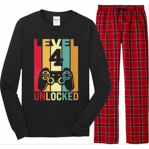 Four 4yr 4 Birthday Boy Son Funny Gamer 4th Years Old Long Sleeve Pajama Set