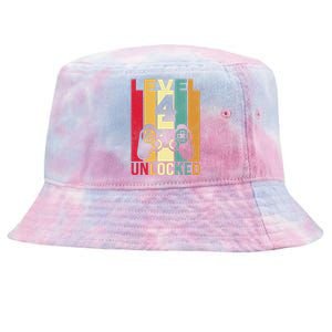 Four 4yr 4 Birthday Boy Son Funny Gamer 4th Years Old Tie-Dyed Bucket Hat